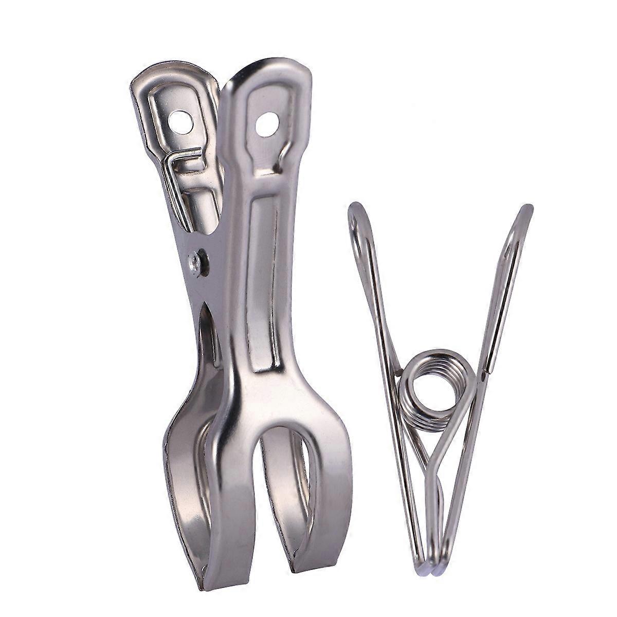 Large Veranda Windproof Stainless Steel Sheet Clips for Laundry 24Pcs