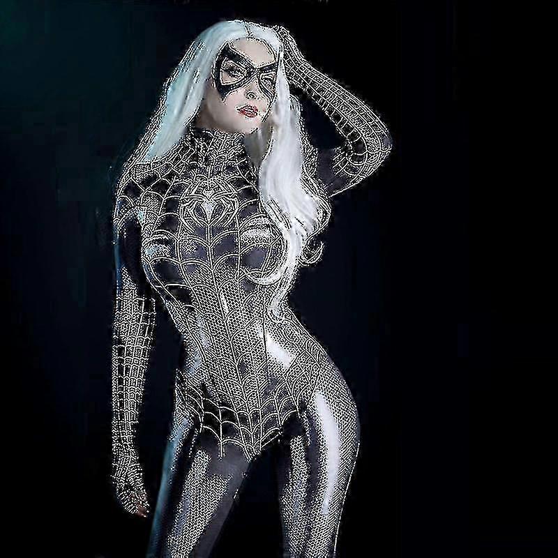 2025 Women Cosplay Costume Spider-man/venom Role Play Suit One-piece Jumpsuits For Halloween New-L