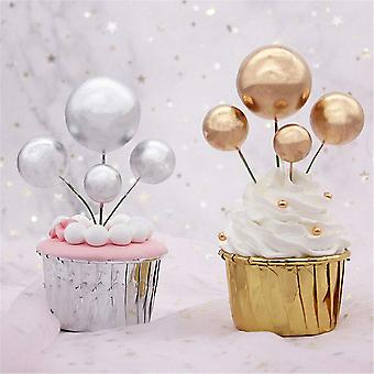 Dcas 40 Stück Tortendeko Kugeln – Bunte Cupcake Topper, DIY Kuchen-Dekoration