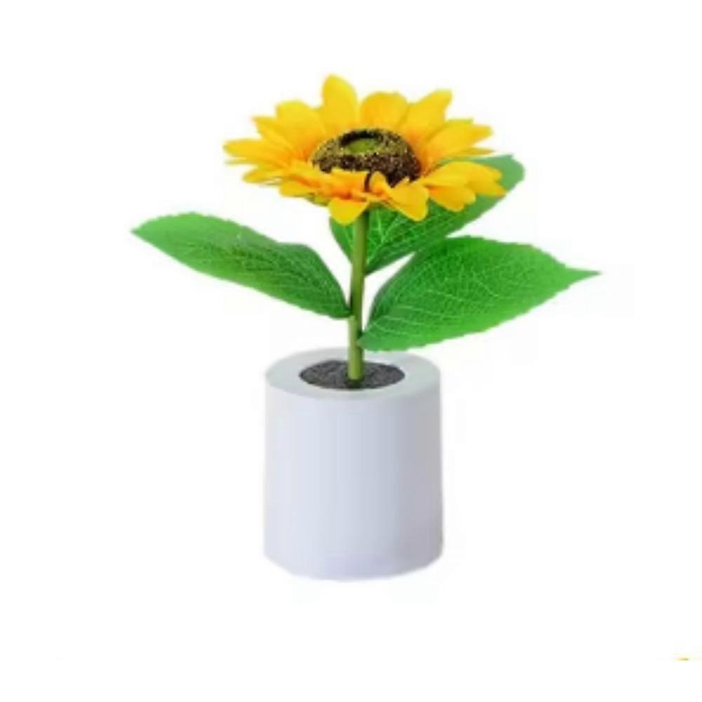 LED Sunflower Night Light USB Rechargeable with Adjustable Brightness and Warm Ambient Lighting