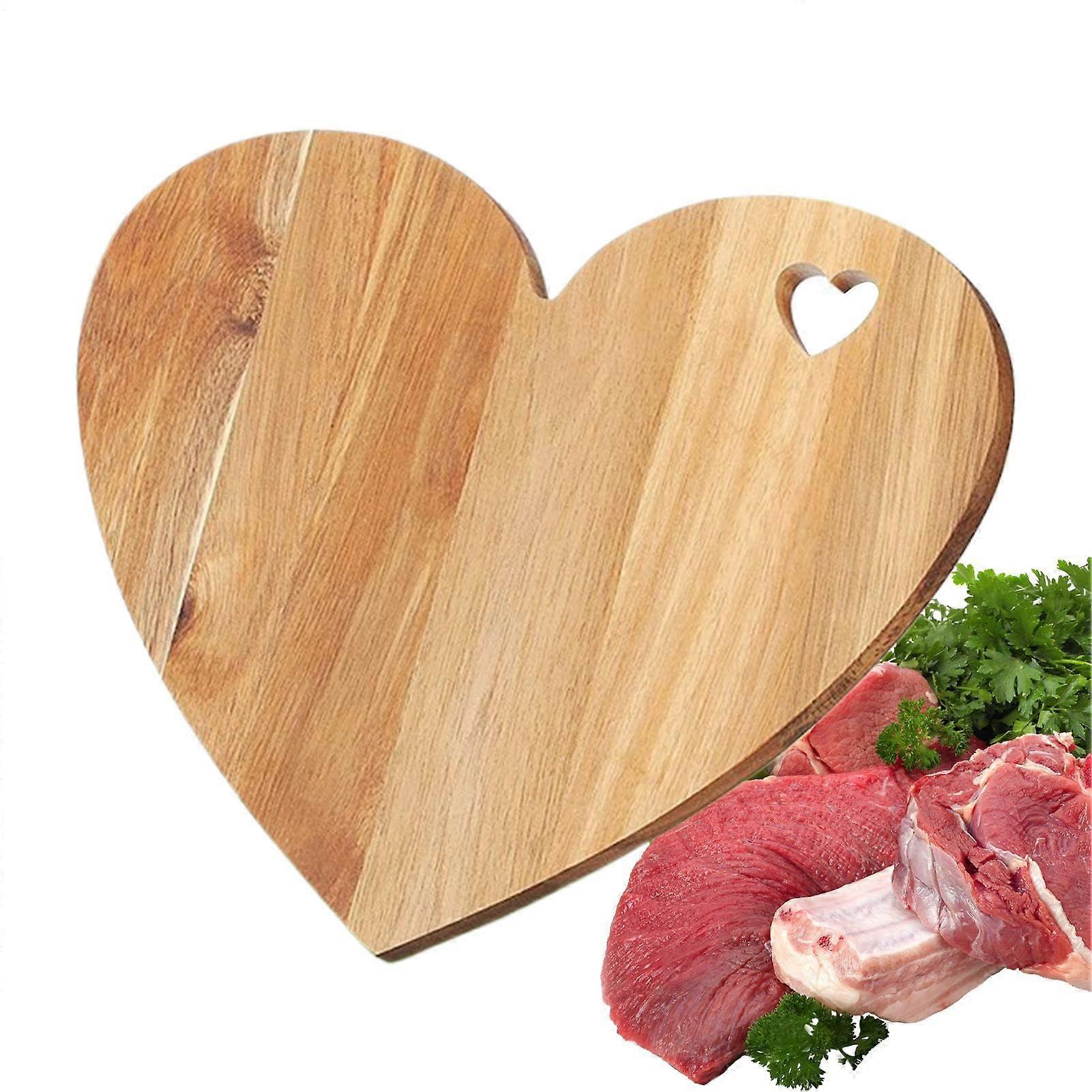 Heart Shaped Cutting Board Romantic Durable Wooden Serving Board for Cheese Bread Kitchen Use
