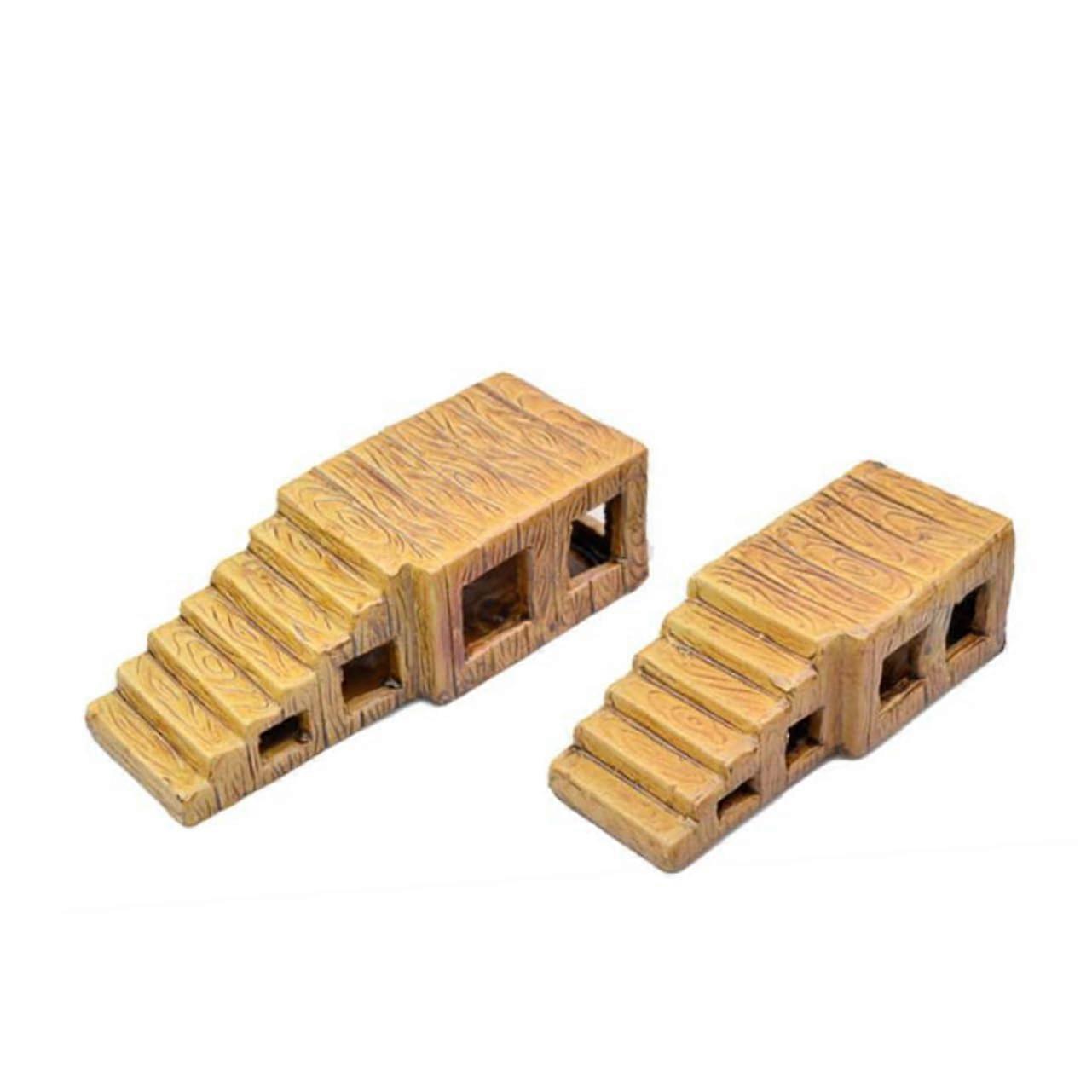 Ceramic Turtle Basking Platform with Climbing Ladder for Aquarium and Easy Clean Dock