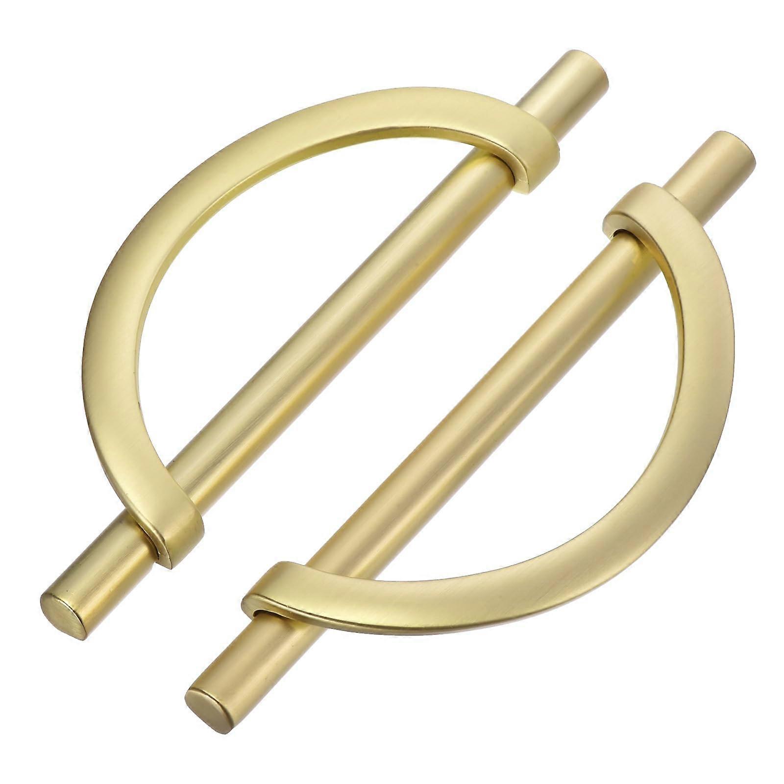 10 Pack Brushed Gold Half Moon Cabinet Handles, 128mm Drawer Pulls for Kitchen and Cupboards