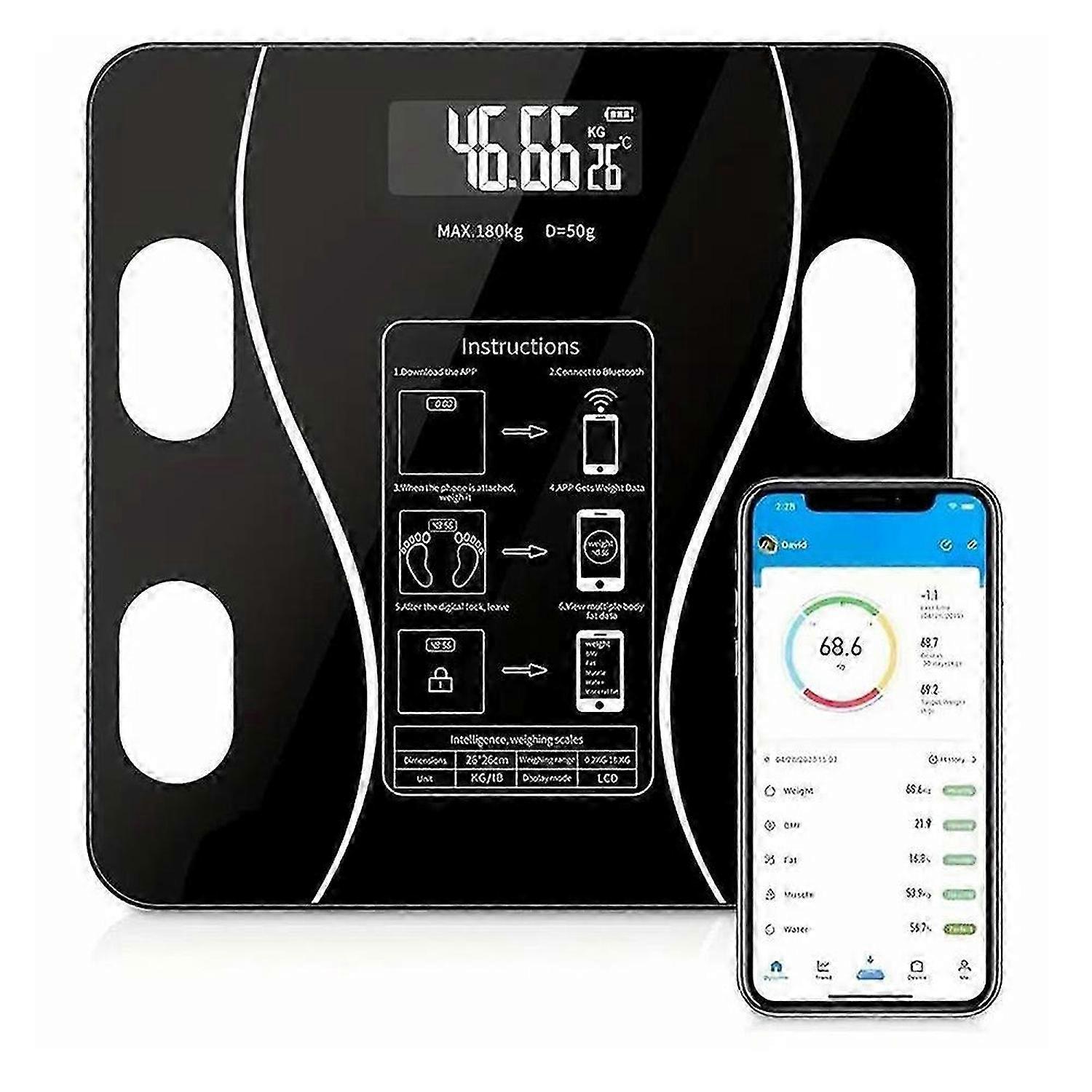 Smart Body Fat Scale, Bluetooth Digital Weight Scale, Bathroom Scale with Body Analysis