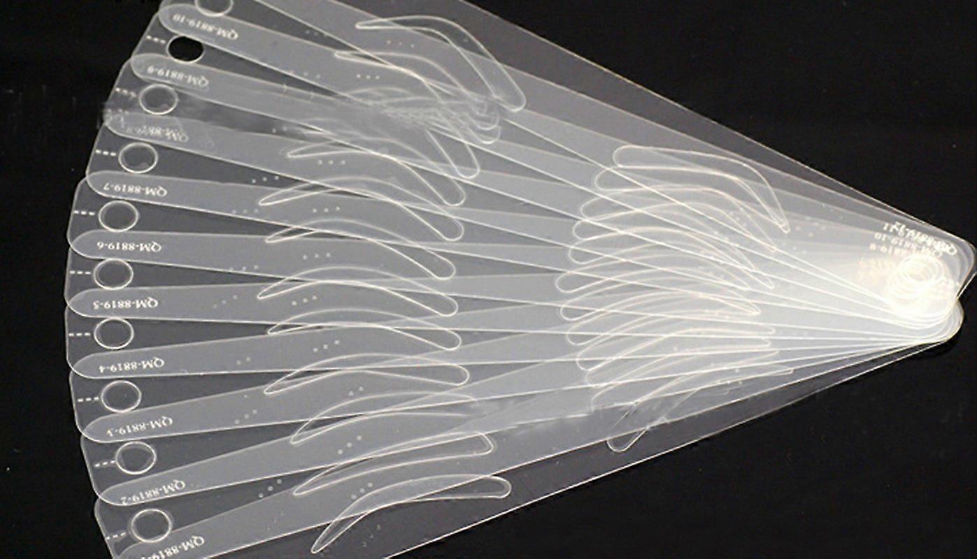 Eyebrow Stencil and Template Set, 12PCS Transparent Reusable Symmetry Brow Shaping Tools