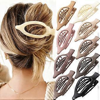 Presilhas de cabelo planas, 9 unidades, 12 cm, grandes, com deslizamento lateral, estilo bico de pato, para mulheres.