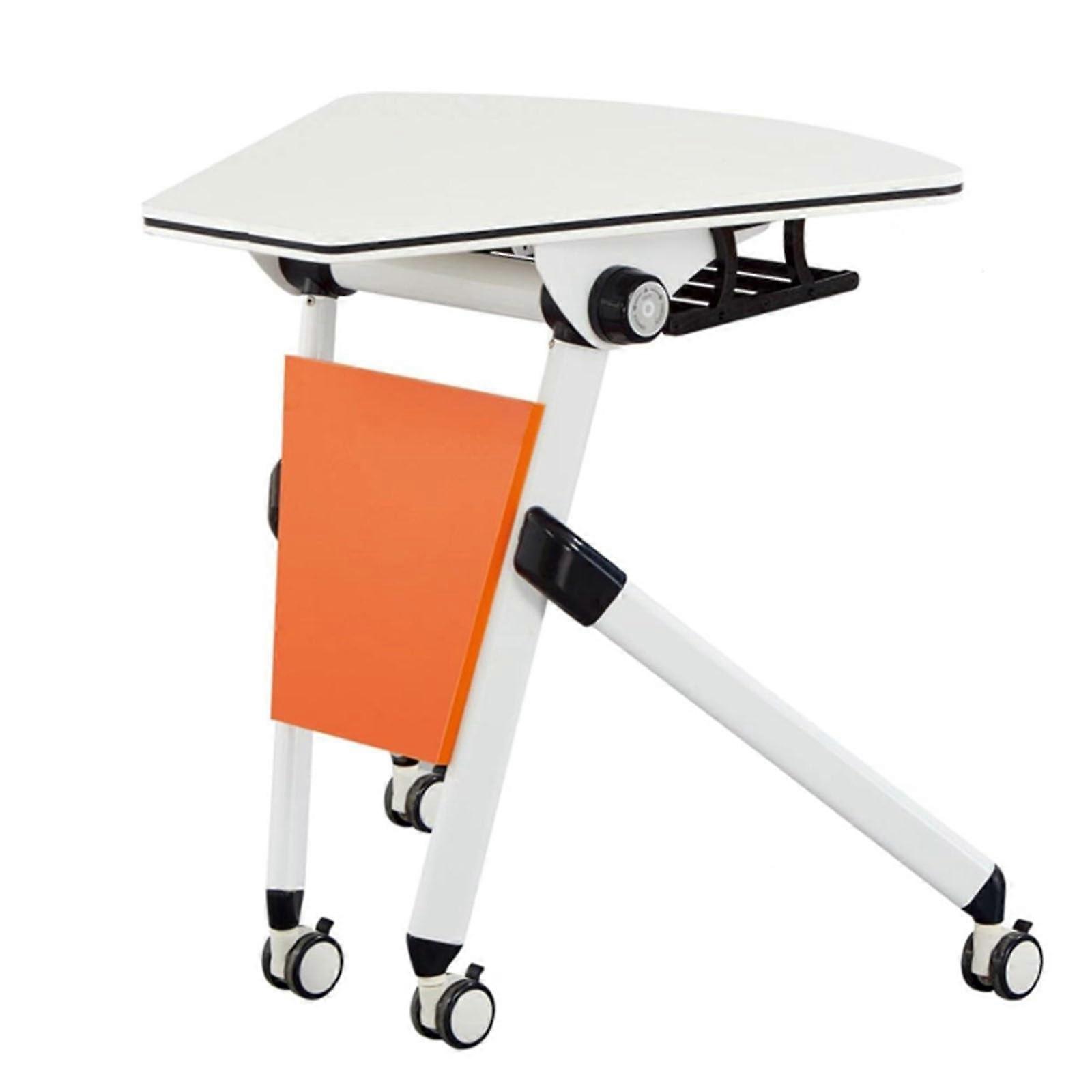 Folding Conference Table with Wheels, Flip  Mobile Training Desk for Office, Durable Metal Frame