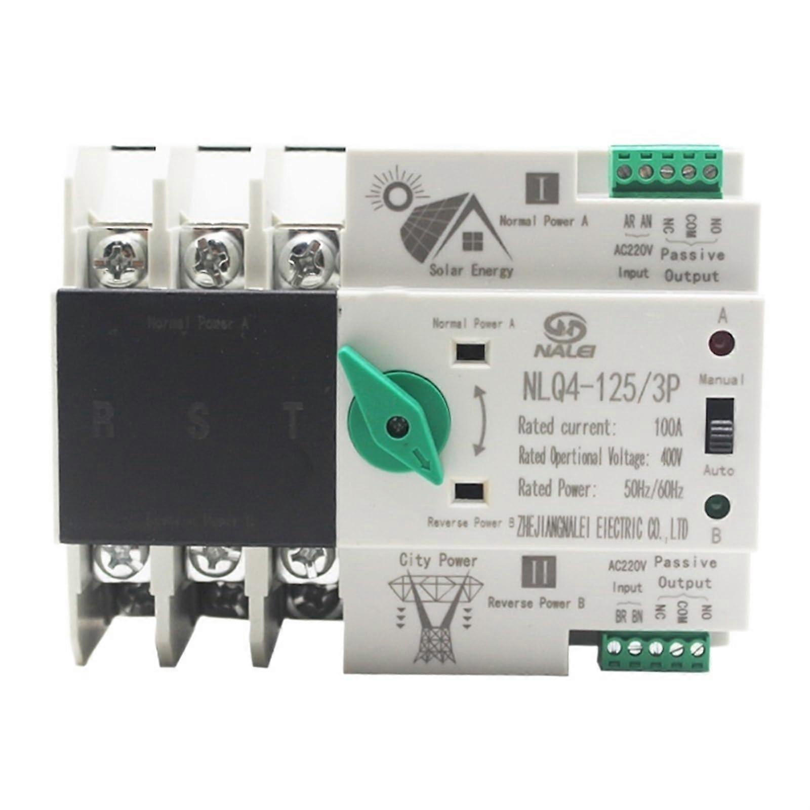 Dual Power Automatic Transfer Switch NLQ4125/3P 100A for Solar System Uninterrupted Power