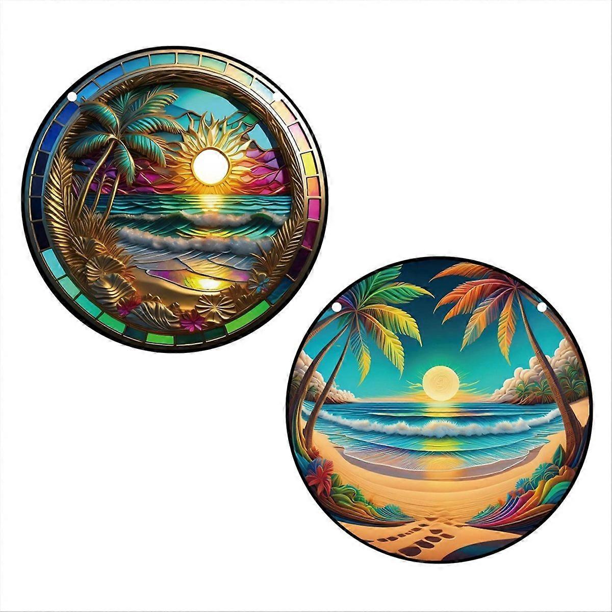 3D Sunrise and Sunset Decor Stained for Hangings Decor