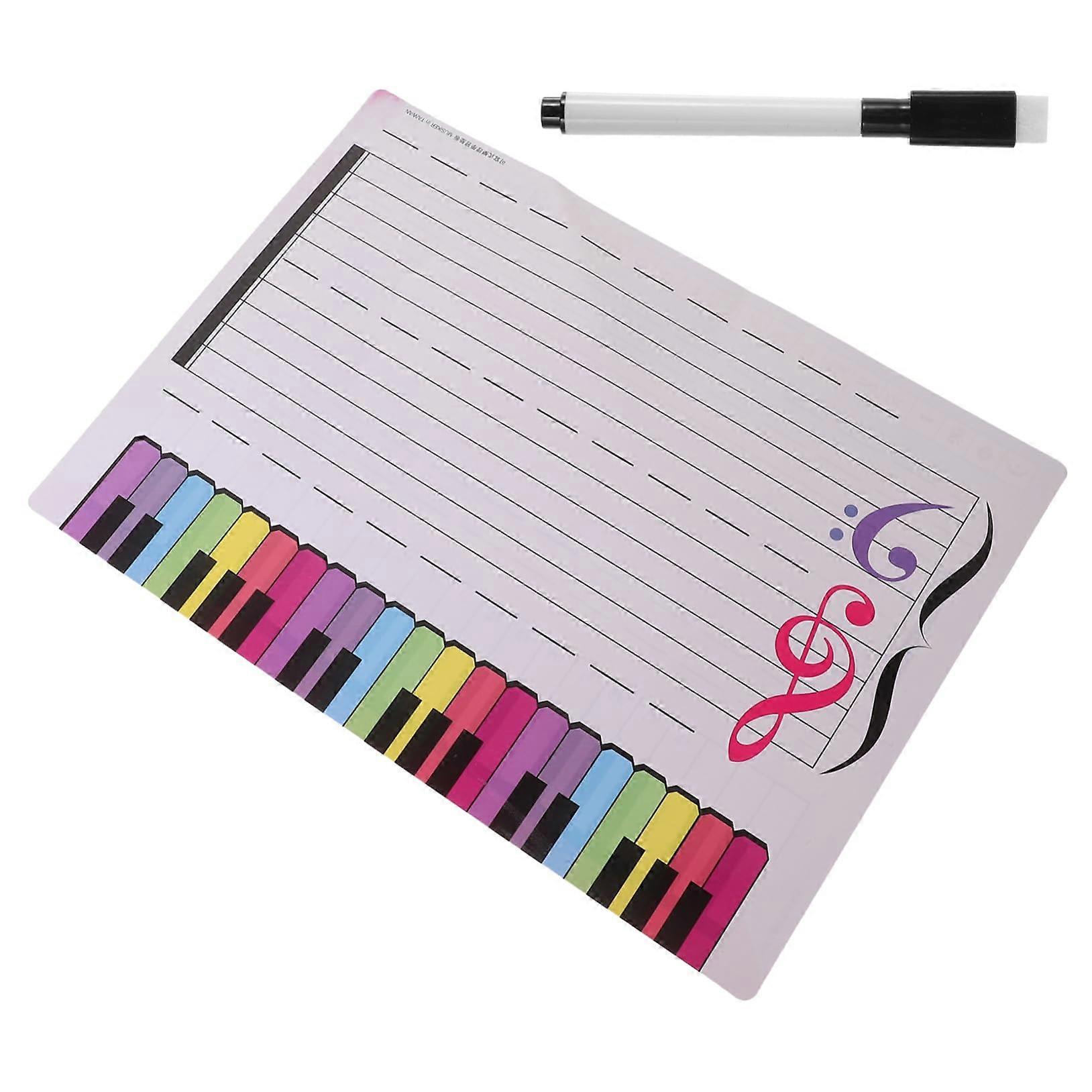Music Staff Whiteboard with Erasable Surface and Marker for Teaching Practice and Reusable Learning