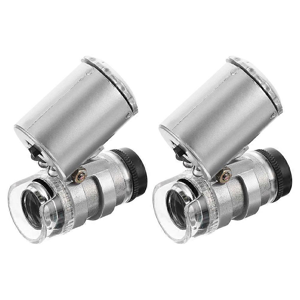 Jewelry Loupe Mini 60x Microscope with LED Light for Detecting 6Pcs