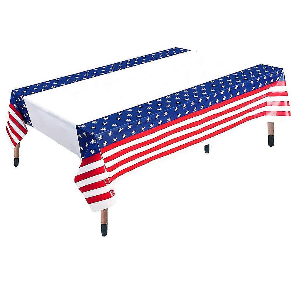 Multi Colored Rectangular Tablecloth For Independence Day Celebrations 220X130CM Plastic Decorative 1Pack