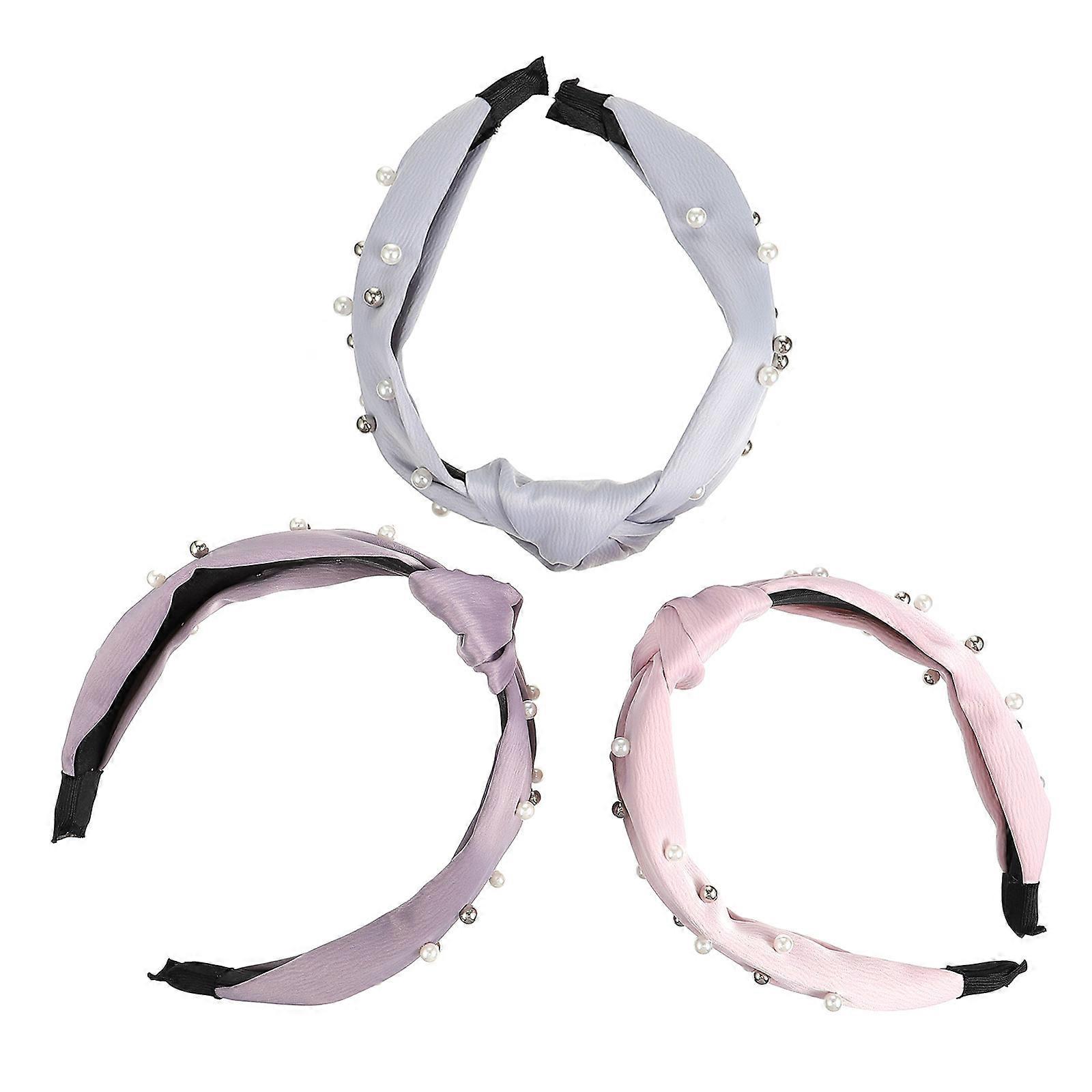 Pearl Headband Cloth Hairband for Decoration 3Pcs Comfortable Headwear