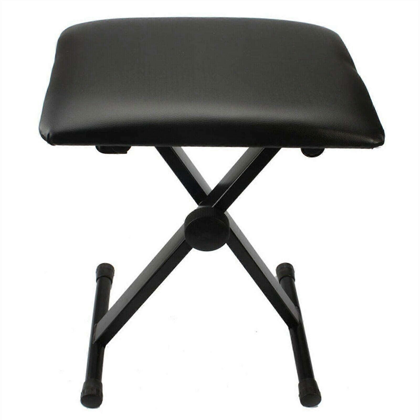 Folding Stool with Adjustable Height, Compact Black Design for Camping, Bathroom, Beach, Garage Use