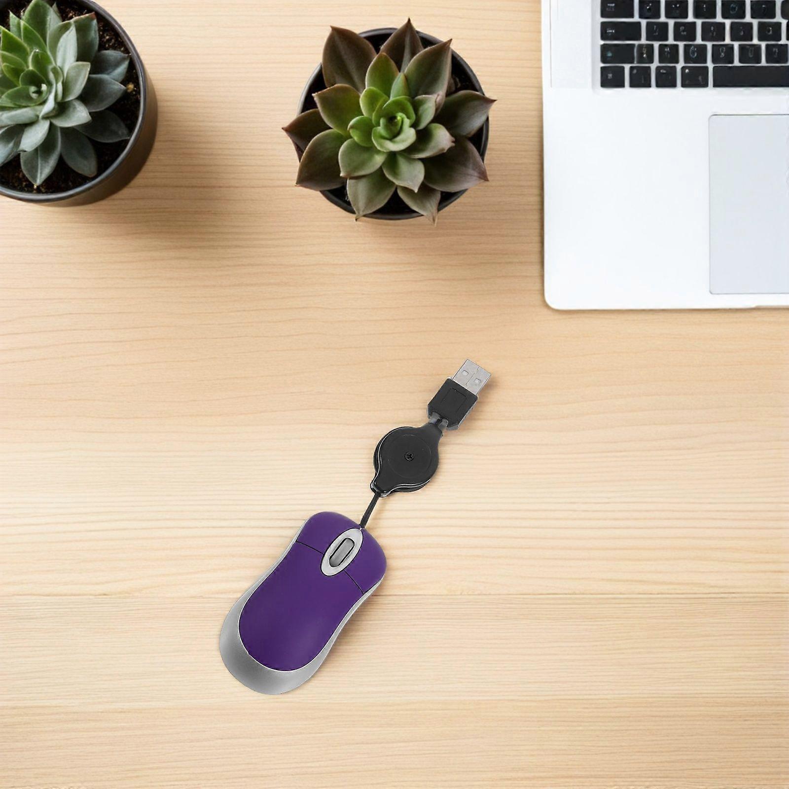 Creative Usb Mini Telescopic Mouse Computer Notebook Portable Mouse (Purple)