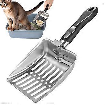 Katzenstreuschaufel aus Edelstahl mit ergonomischem, rutschfestem Griff und großem FastSieve-Design