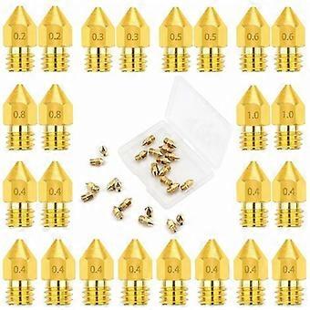 24pcs Extruder Nozzles 3D Printer Nozzles for Makerbot Creality CR-10 Ender 3 5