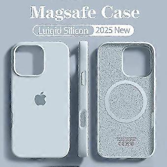 Liquid Silicone Soft Case Compatible with Apple iPhone 16/15/14/13/12 Pro Max, Magsafe Wireless Charging, Magnetic Cover with Logo Design XY1