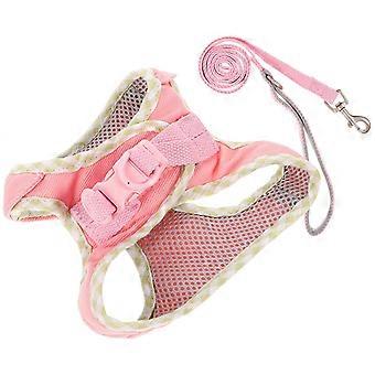 Pink Dog Harness Comfortable Pet Harness for Small Dogs with Leash 1Set