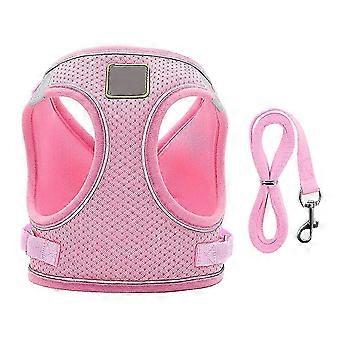 Conjunto de coleira peitoral e guia para animais de estimação, fácil de limpar, refletivo e respirável (1 peça).