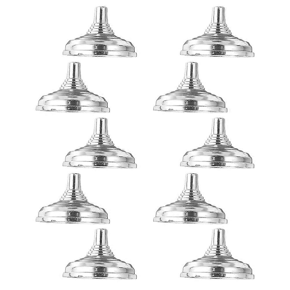 Mini Flag Stand with Round Electroplated Base for Party 10Pcs Silver