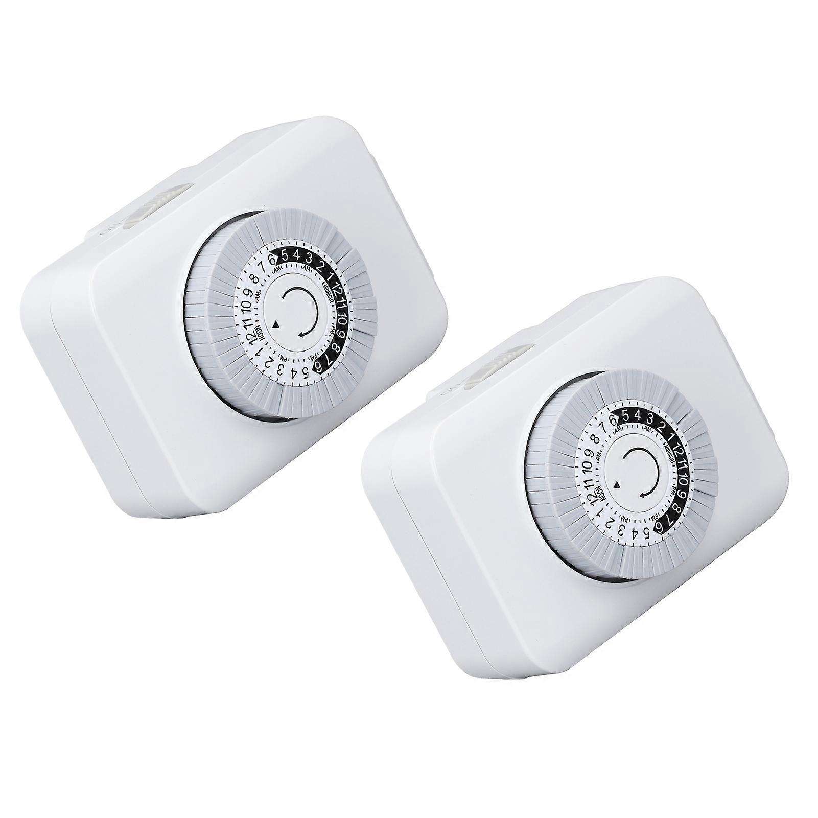 2PCS Mechanical Outlet Timer Space Saving 24 Hour Electrical Outlet Timer for Kitchen