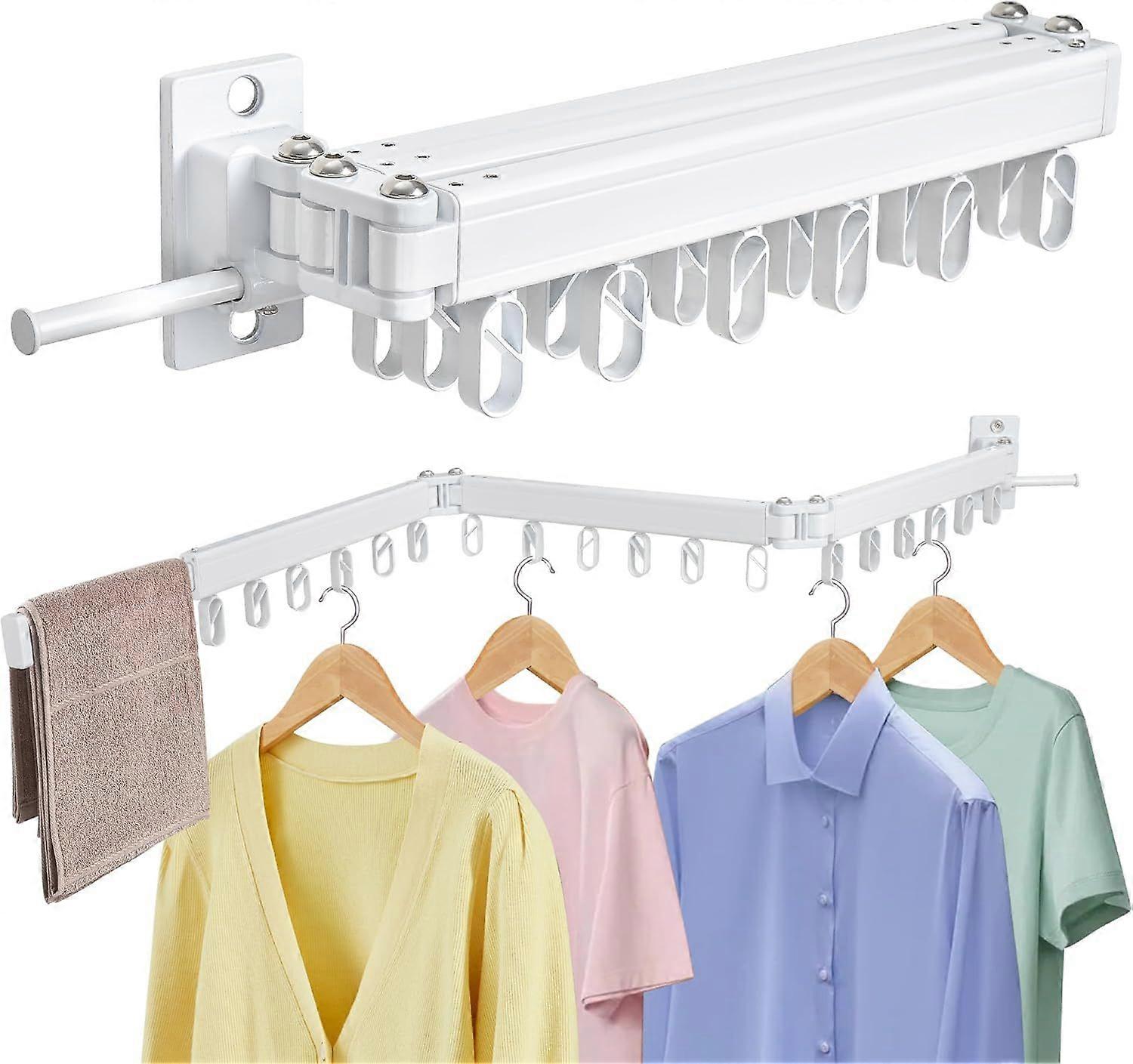 Clothes Drying Rack Wall Mounted Foldable, Retractable & Collapsible(Tri-Fold)