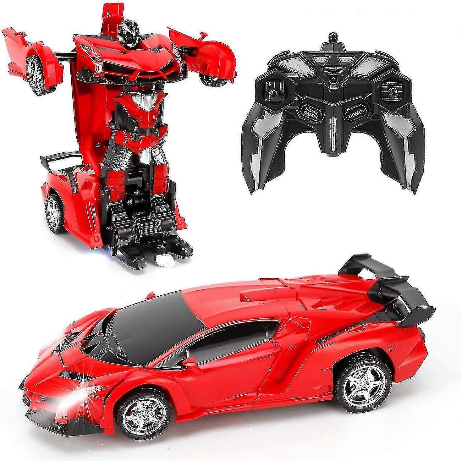 Transformable RC Car Robot with One-Button Conversion, 2.4G Remote Control for 360 Drifting
