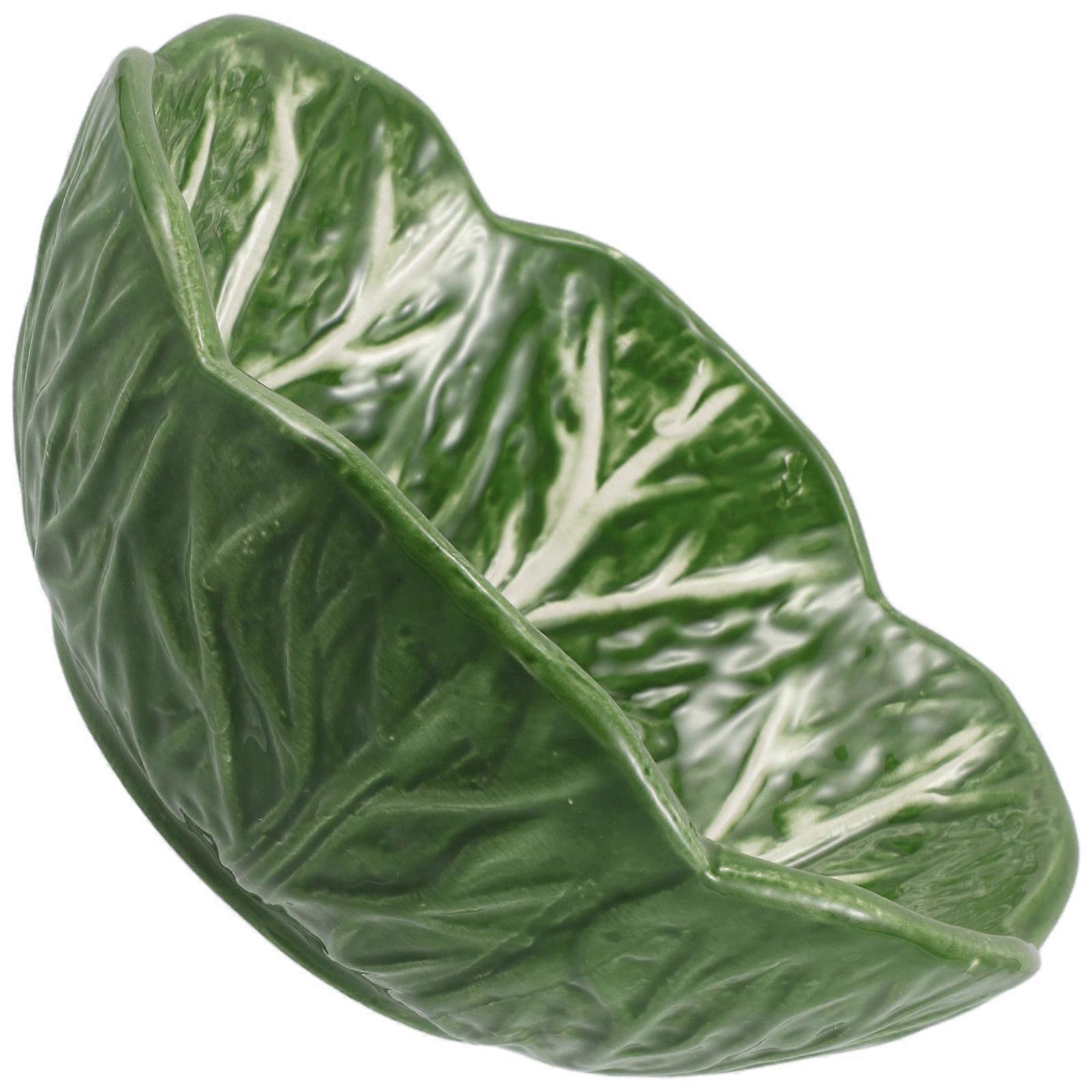 Creative Ceramic Cabbage Plate for Serving Snacks with Green Color