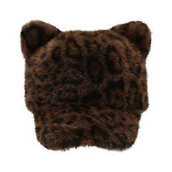 Kvinner Baseball Hat Tegneserie Kattunge Øre Nydelig Øre Mor Lodden Lue For Idol Konsert Viser Leopard Print Caps For Voksne