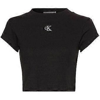 Calvin Klein Womens/Ladies Mono Ribbed Crop T-Shirt