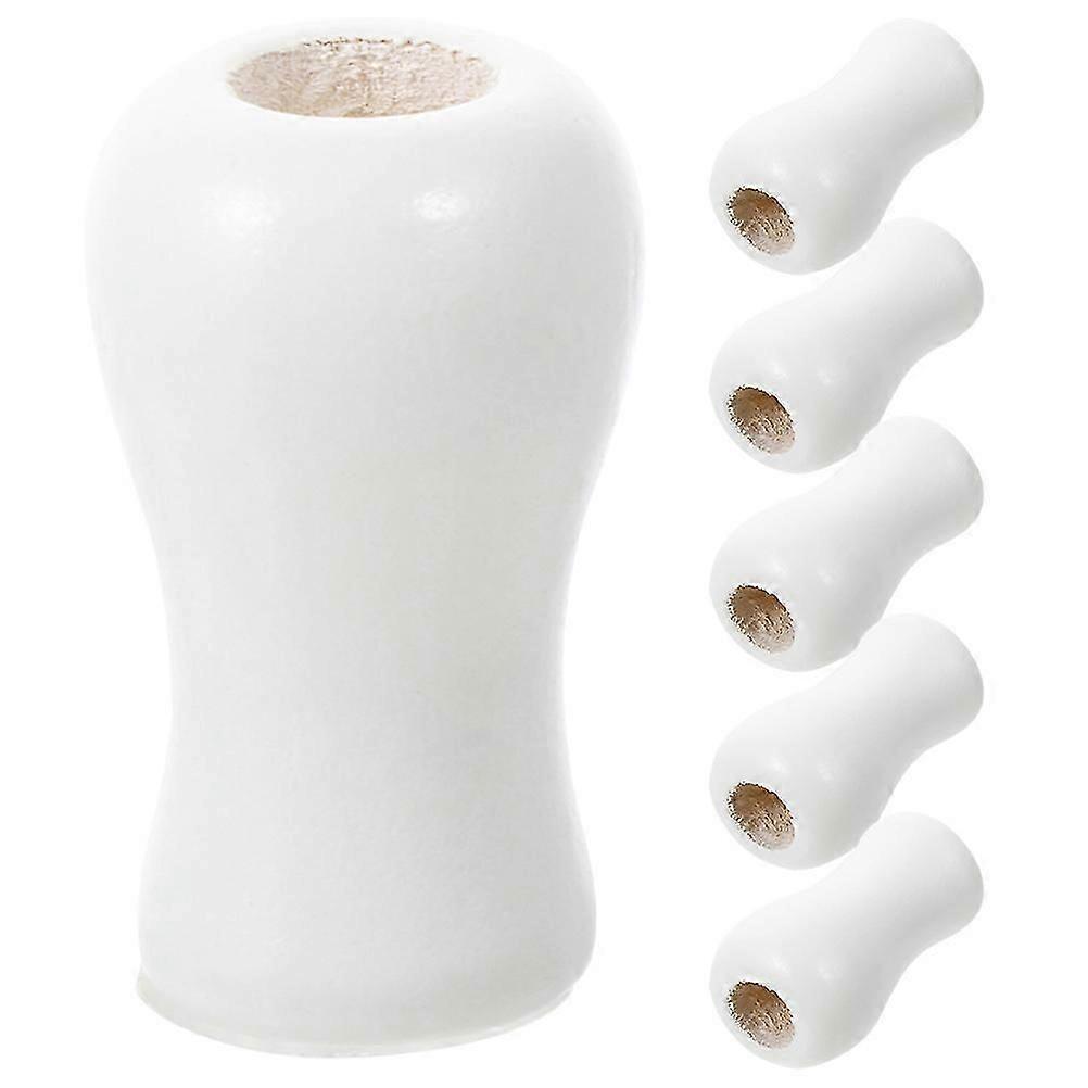 Wooden Blind Cord Tassels Pull Cord Knobs for Decoration 18Pcs White