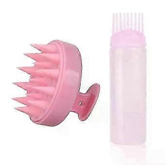 2pcs Hair Oil Dispenser Bottle Root Comb Applicator Dispenser with Scalp Massager Shampoo Comb Set Reusable Hair Coloring Tools