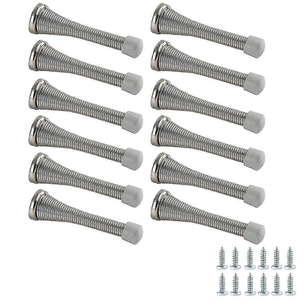 Spring Door Stop, 12-pack, Brushed Nickel-CE
