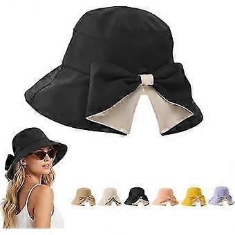 Women'S Bowknot Wide Brim Sun Protectiv Women's Bowknot Wide Brim Sun Hat  Foldable, 360 Protection UV Protection Breathable Summer Travel Beach Hat