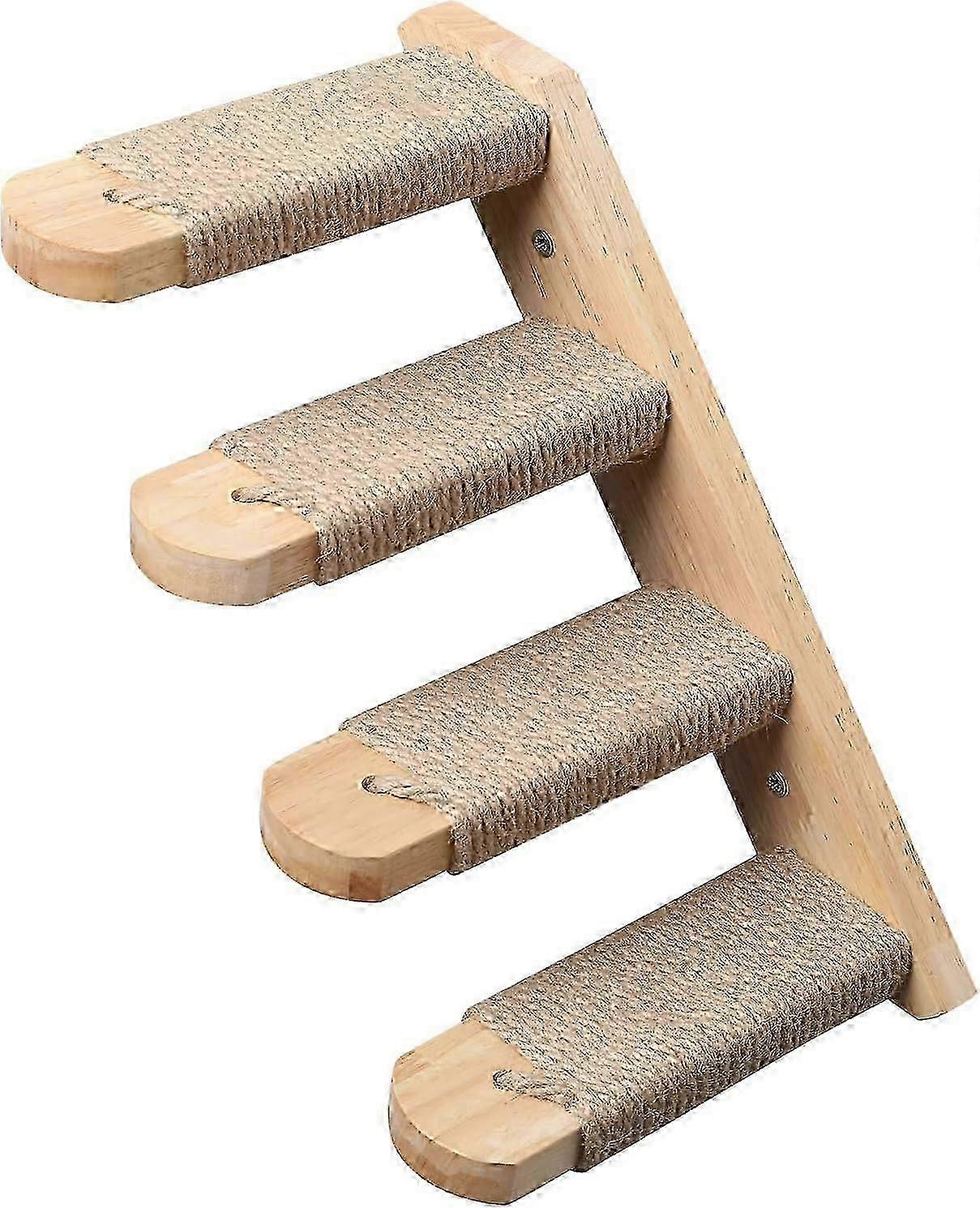 Wall-Mounted Four-Step Cat Shelf with Jute Scratching Post (40*22cm)