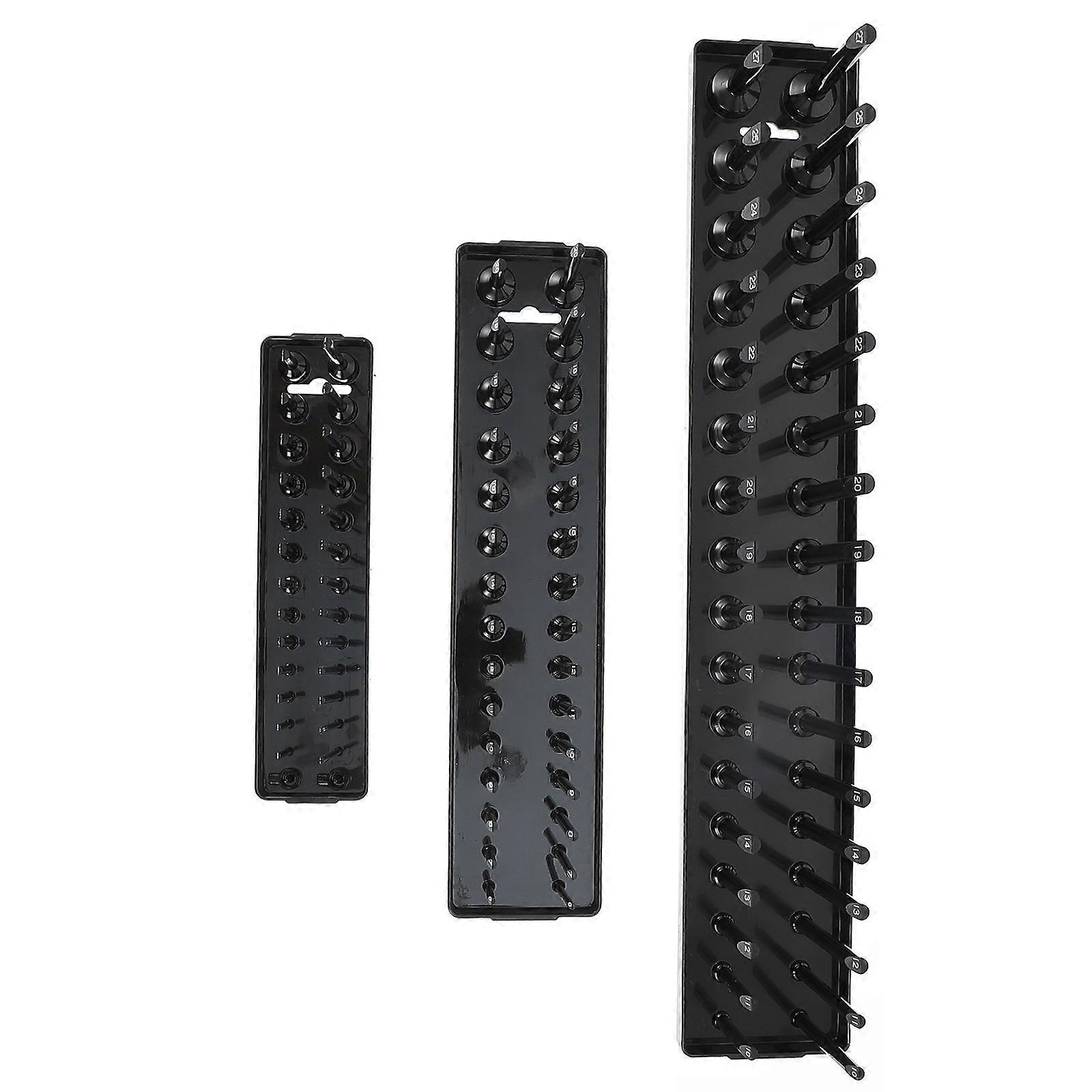 Socket Storage Tray Socket Holder for Storage Use 3Pcs Black Plastic