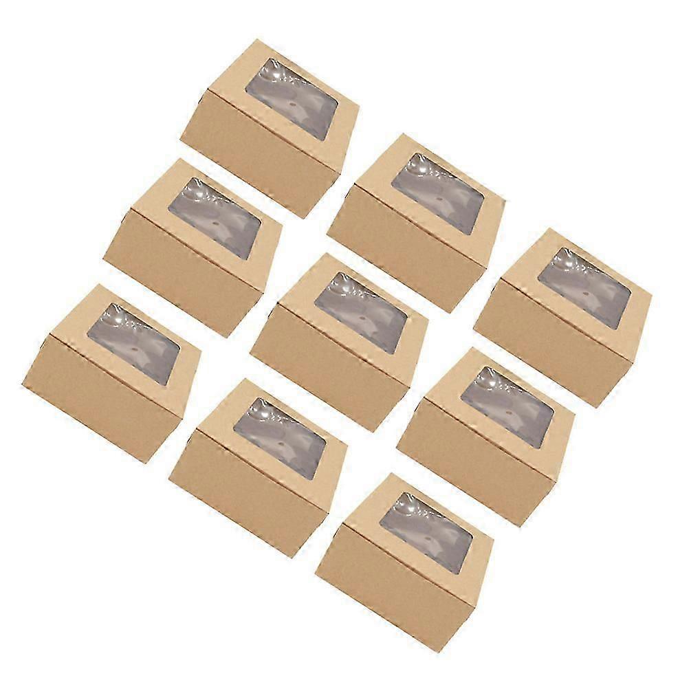 Baking Boxes Kraft Paper Cupcake Containers for Storage Use 20Pcs with Window