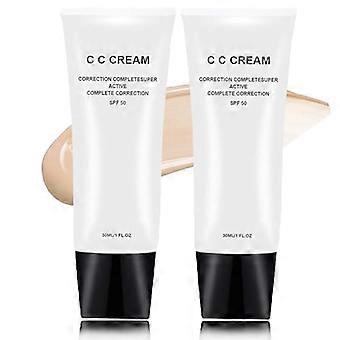 Moisturizing Foundation CC Cream for Mature Skin, SPF 43, Self-Adjusting Color, 2 Pack Ivory