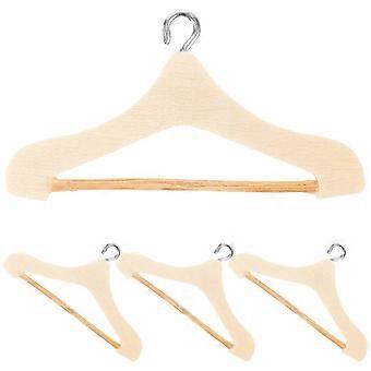 4 pcs bonecas de madeira cabides de roupas mini boneca armário cabides casa de bonecas mini cabides