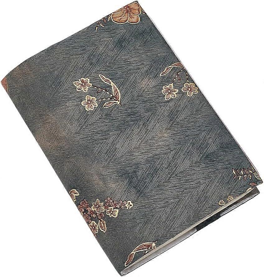 Cloth Book Covers Notebook Wraps Rectangle with Flower Pattern Gray 233x155x2.5mm