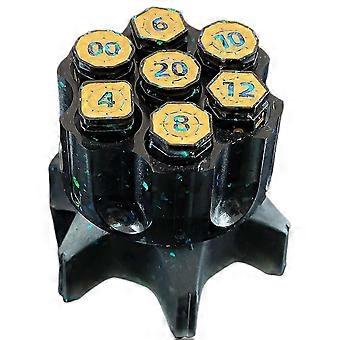 Harz Würfel Set mit Spinning Revolver Stress Relief Interessante Würfel Spielzeug für Crime Thema Tabletop-Spiel