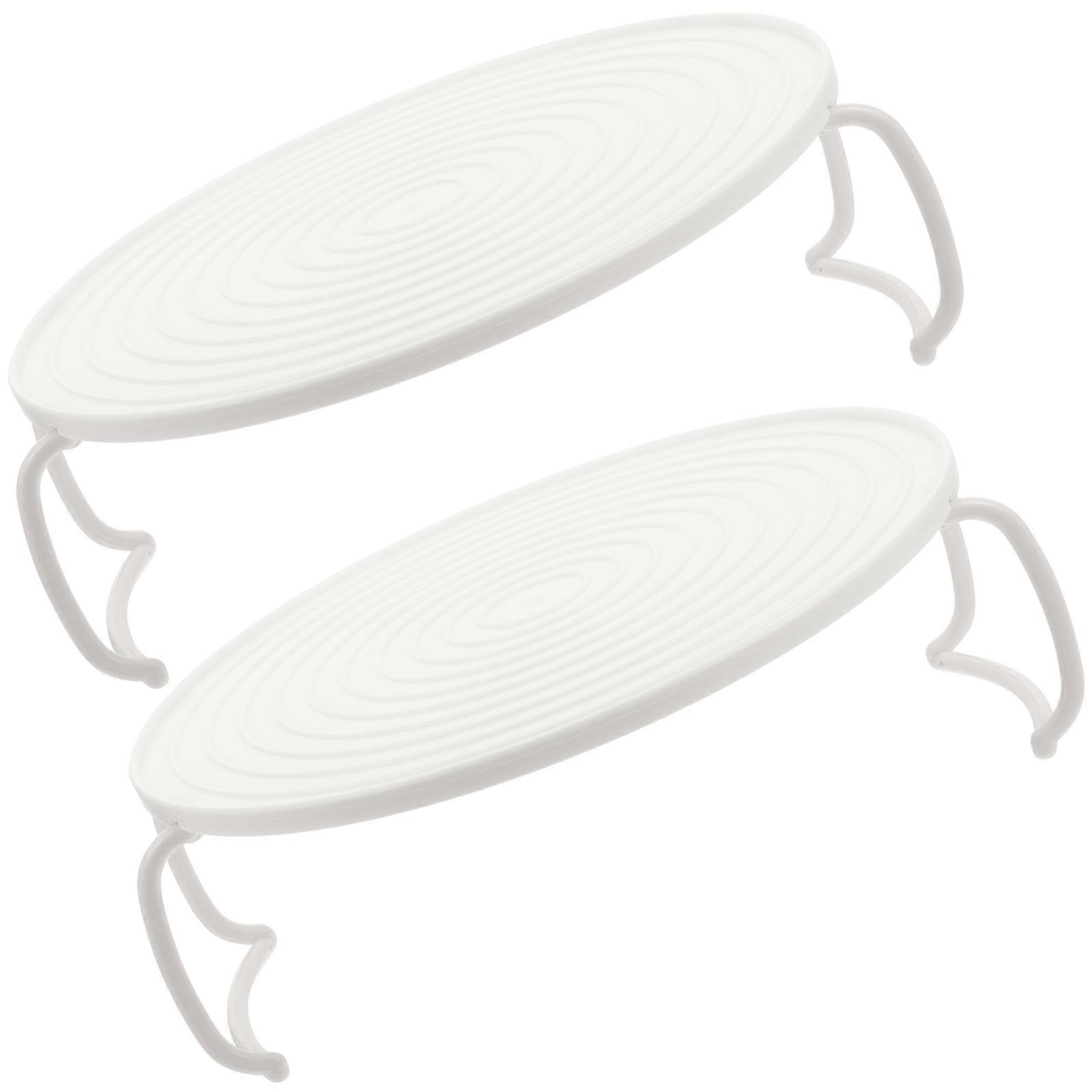 2pcs Rouded Mircrowave Oven Rack Layered Steaming Tray Kitchen Accessory