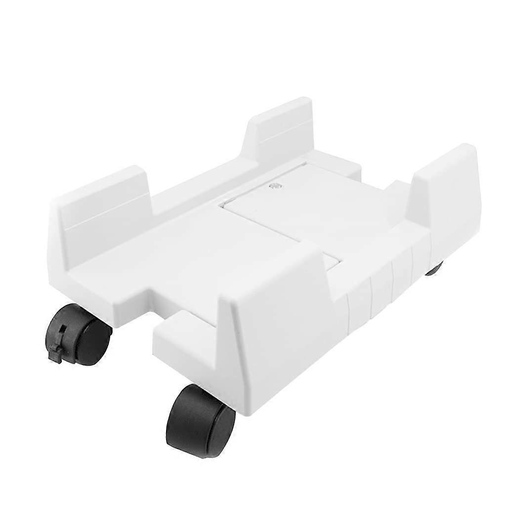 Adjustable Computer CPU Stand with Lockable Wheels, Ventilated Elevated Under Desk PC Case Holder