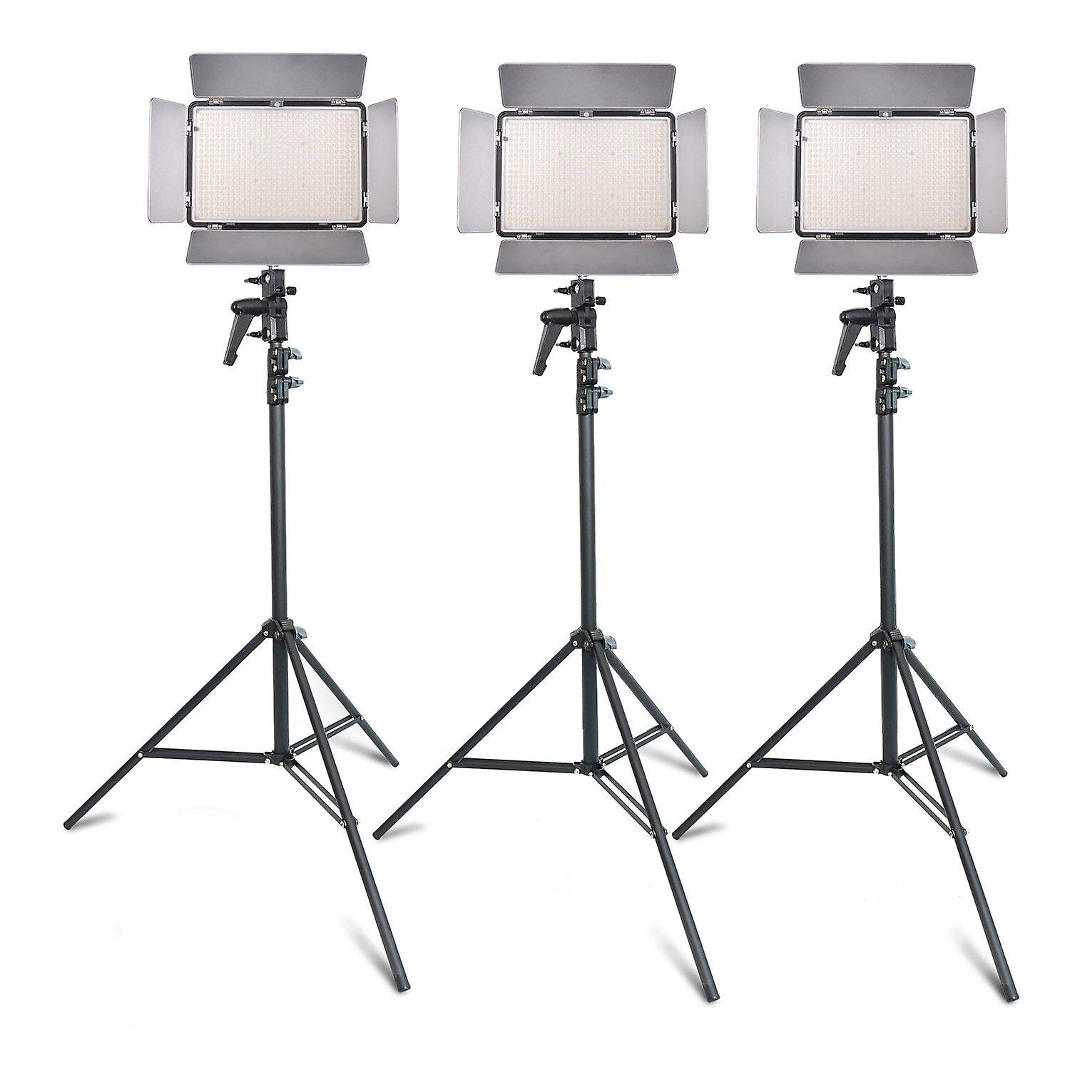 Led Video Light 3 In 1 Kit Photography Lighting Bi-color Photo Lamp Dimmable 3200k/5600k Studio Lamps