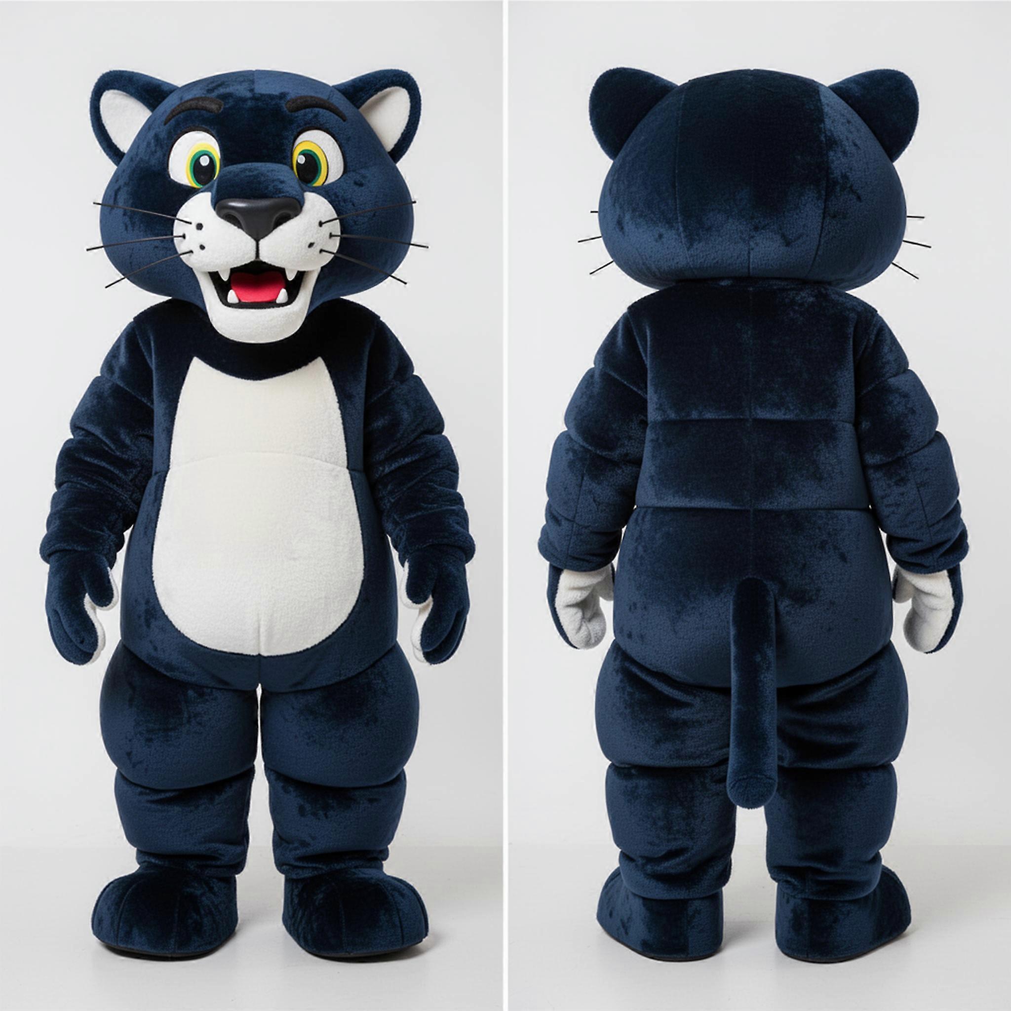 MASTICOT Navy Blue Cartoon Panther Mascot