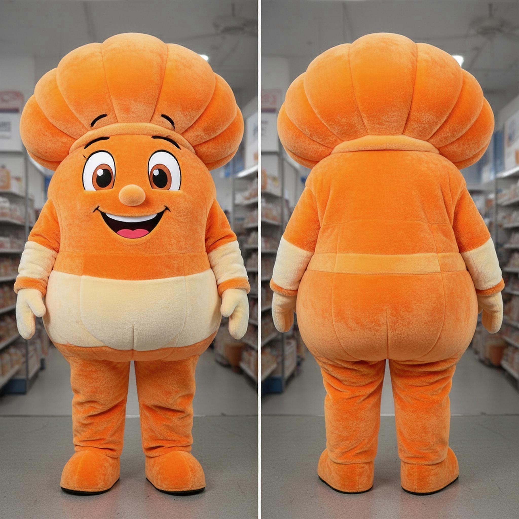 MASTICOT Orange Bubbly Clam Chowder Mascot