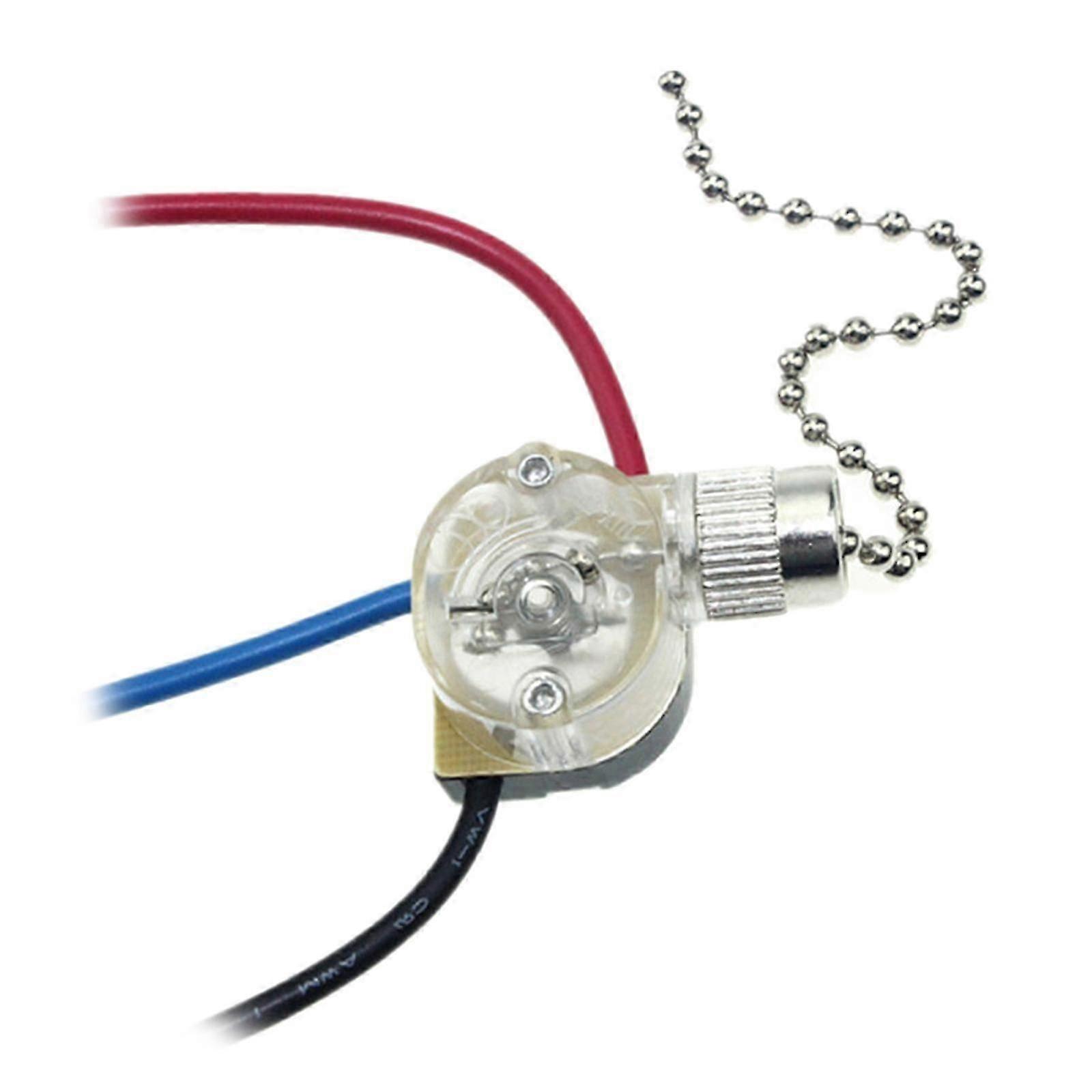 Durable Replacement Pull Chain Switchs 3-Wire Plastic Pull Chain Switches compatible with Semi-Clear Ceiling Fan or Chandeliers