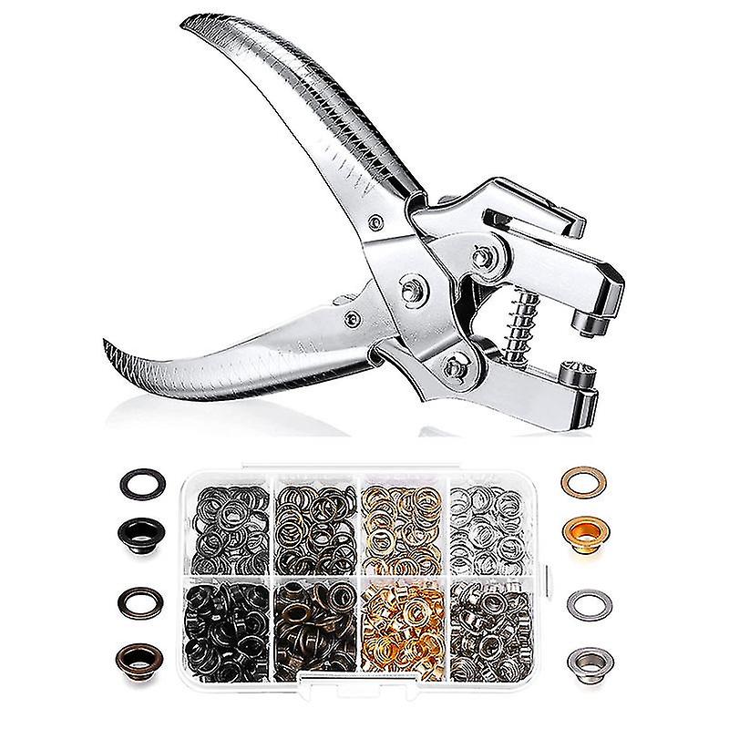 Kit Pince à Œillets DuroFort 10mm - Perforateur Et 500 Œillets - Pour Bâches, Banners, Toiles - Cuivre Antirouille