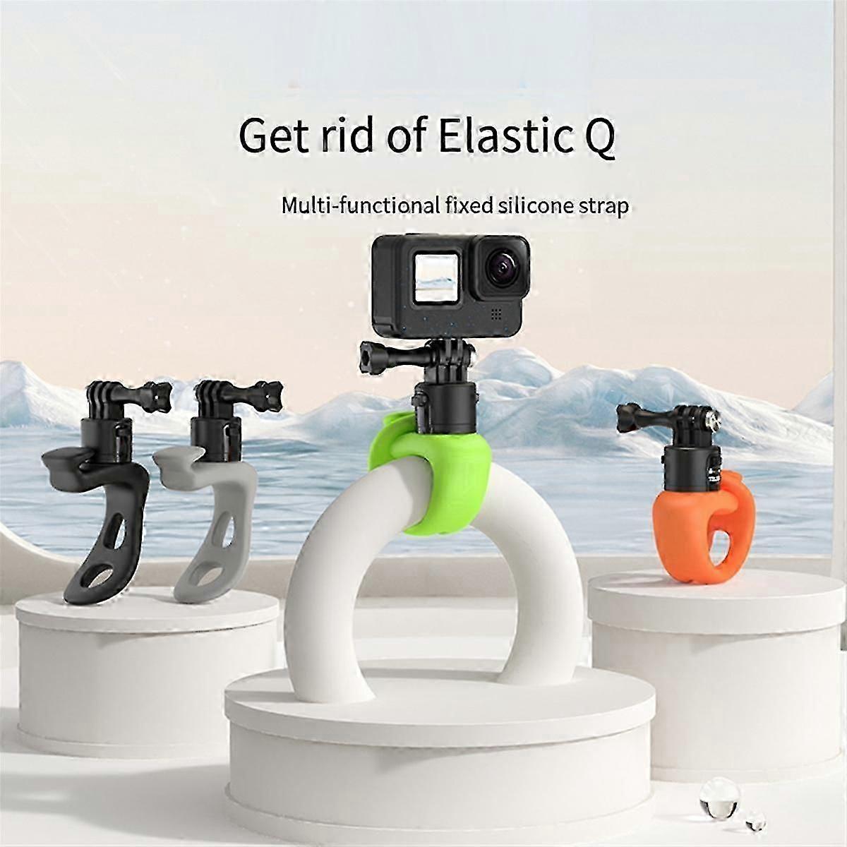 Action Camera Mount Silicone Adjustable Mini Flexible Bracket for Action Camera Accessories Orange JN